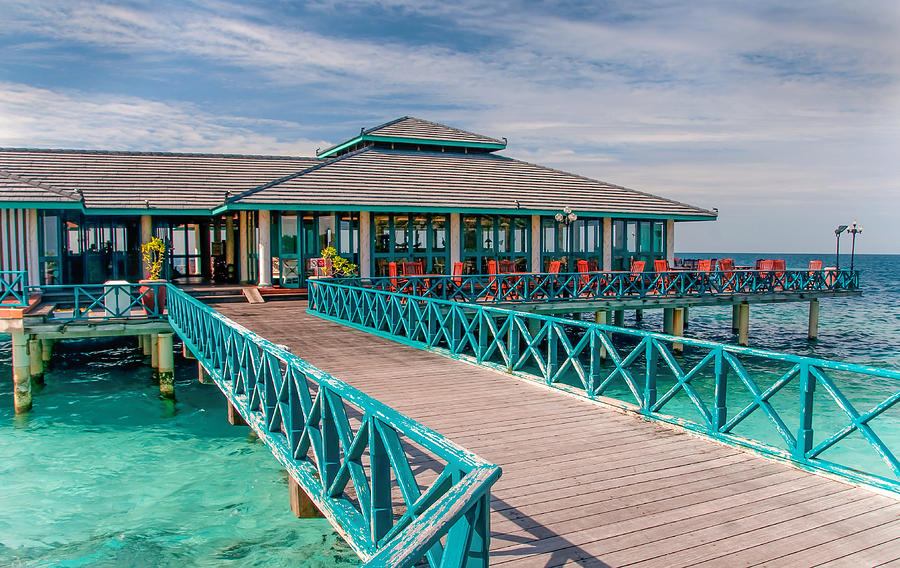Overwater Restaurant in Maldivian Resort Photograph by Jenny Rainbow