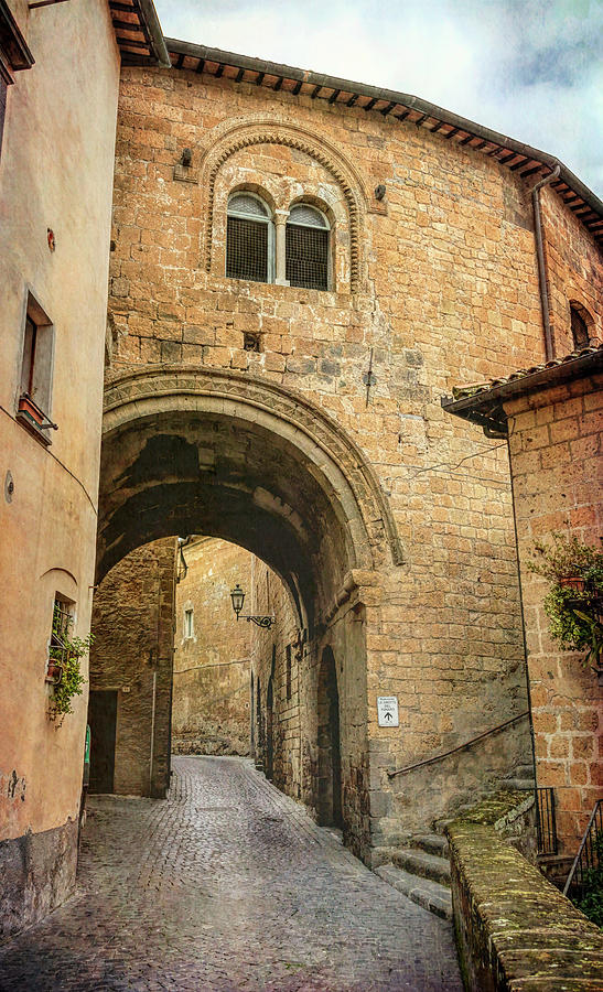 Architecture Photograph - Orvieto Italy Arch and Street by Joan Carroll