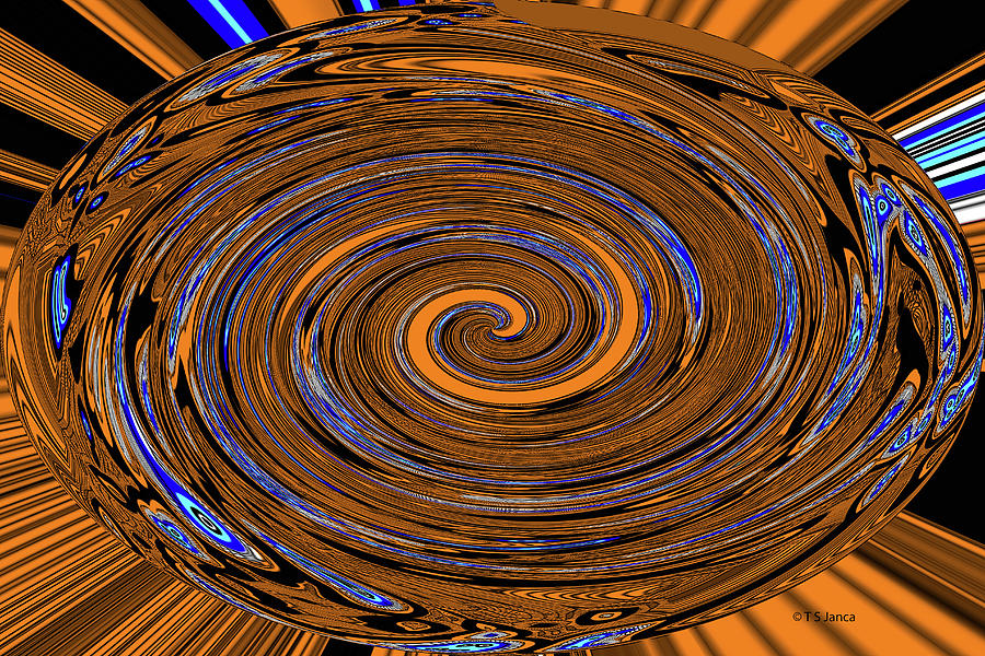 Ovoid Spiral Abstract Digital Art by Tom Janca
