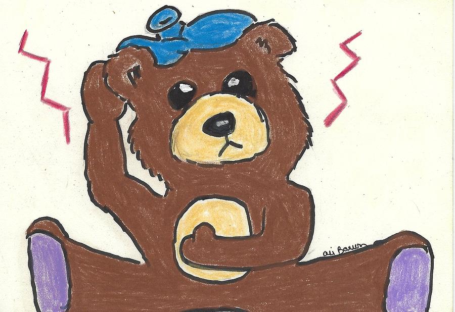 Owie Bear Drawing by Ali Baucom