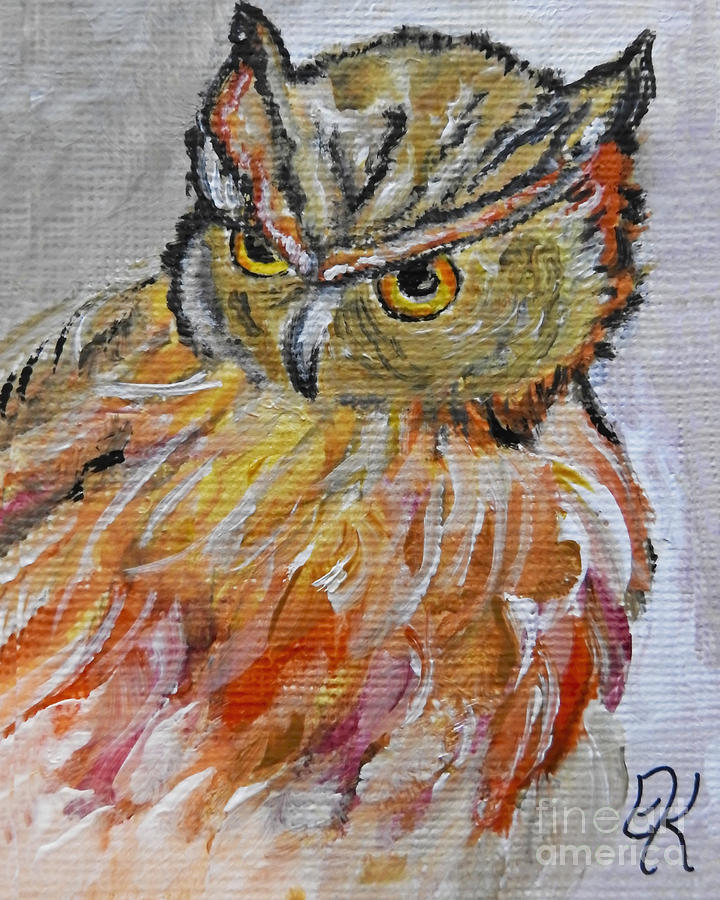 Owl Art Painting by Ella Kaye Dickey