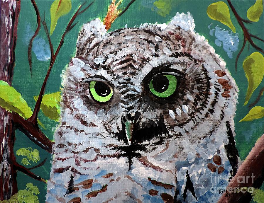 Owl Be Seeing You Painting by Tom Riggs