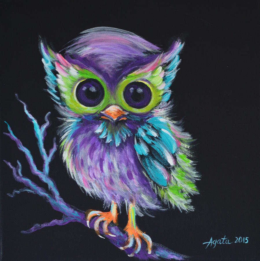 Owl be Your Friend Painting by Agata Lindquist