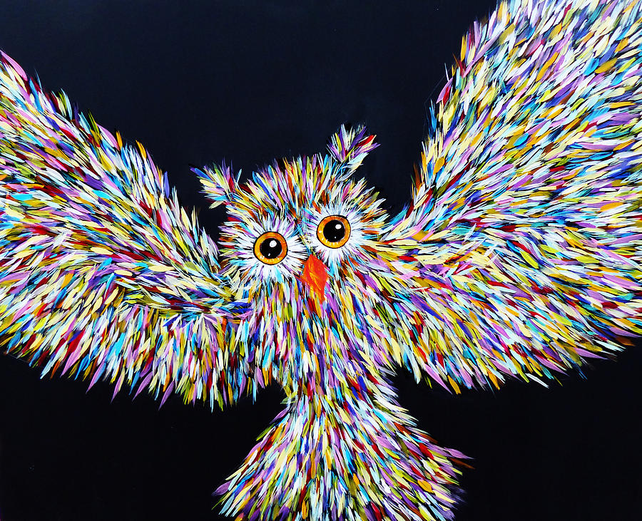 Owl bright Painting by Lynn Colwell