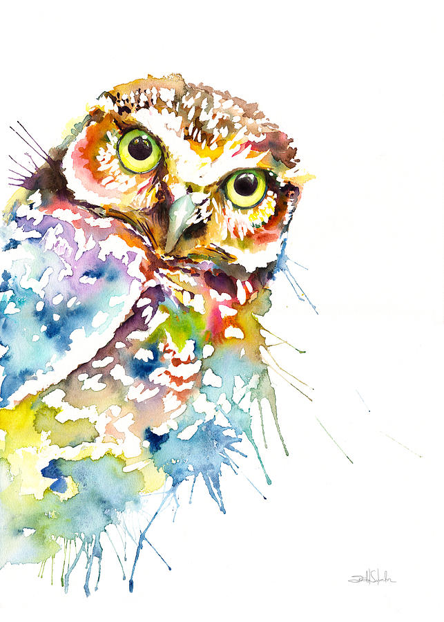Owl Curious Painting by Isabel Salvador