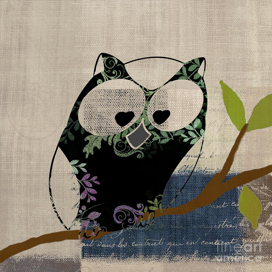 Owl Digital Art - Owl Design - j140149146-v19 by Variance Collections