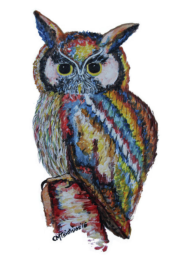 Owl for James Painting by Carol Tsiatsios