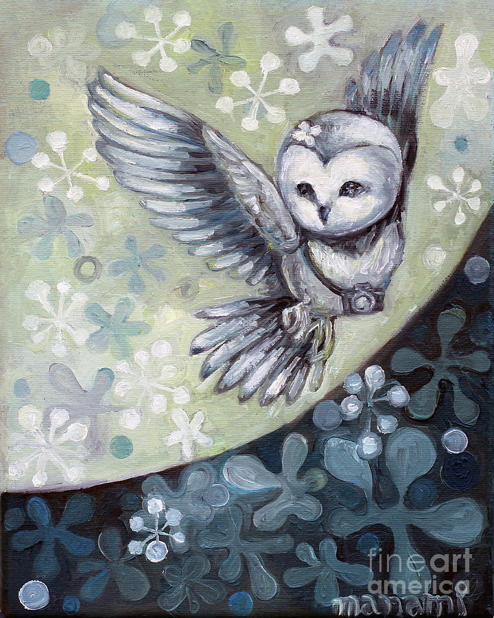 Owl Girl Painting by Manami Lingerfelt
