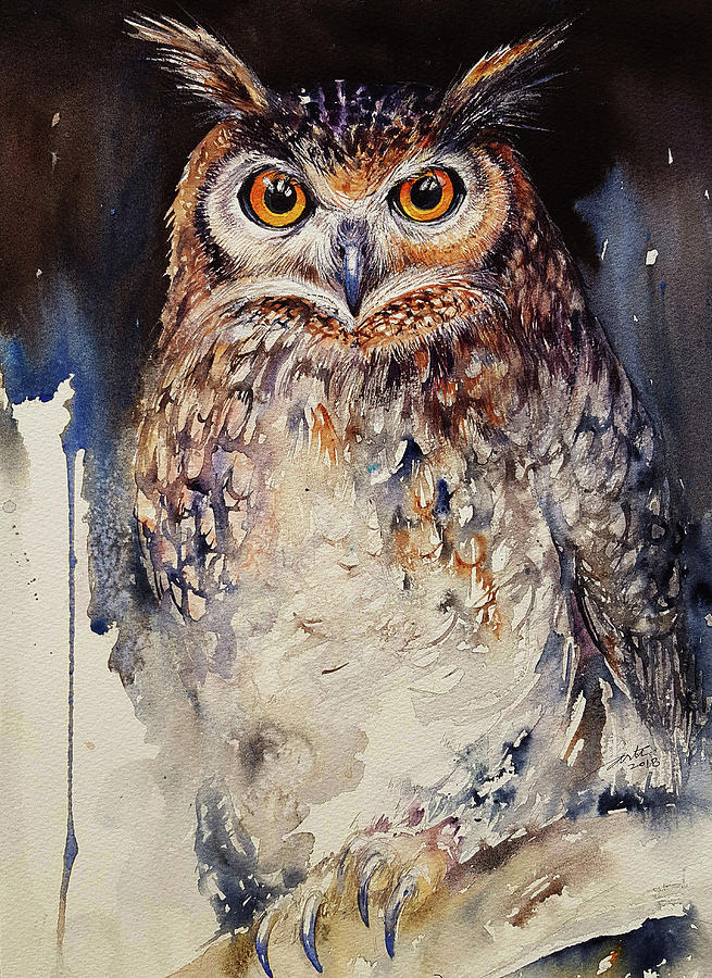 Owl Lee Painting by Arti Chauhan