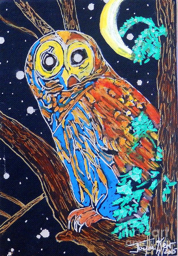 Owl Light Painting by Jayne Kerr