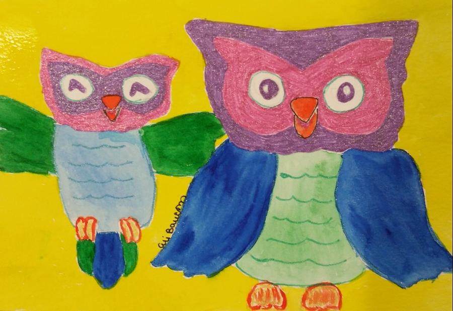 Owl-lo to You Drawing by Ali Baucom