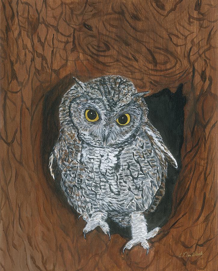 Owl Painting by Lucinda VanVleck