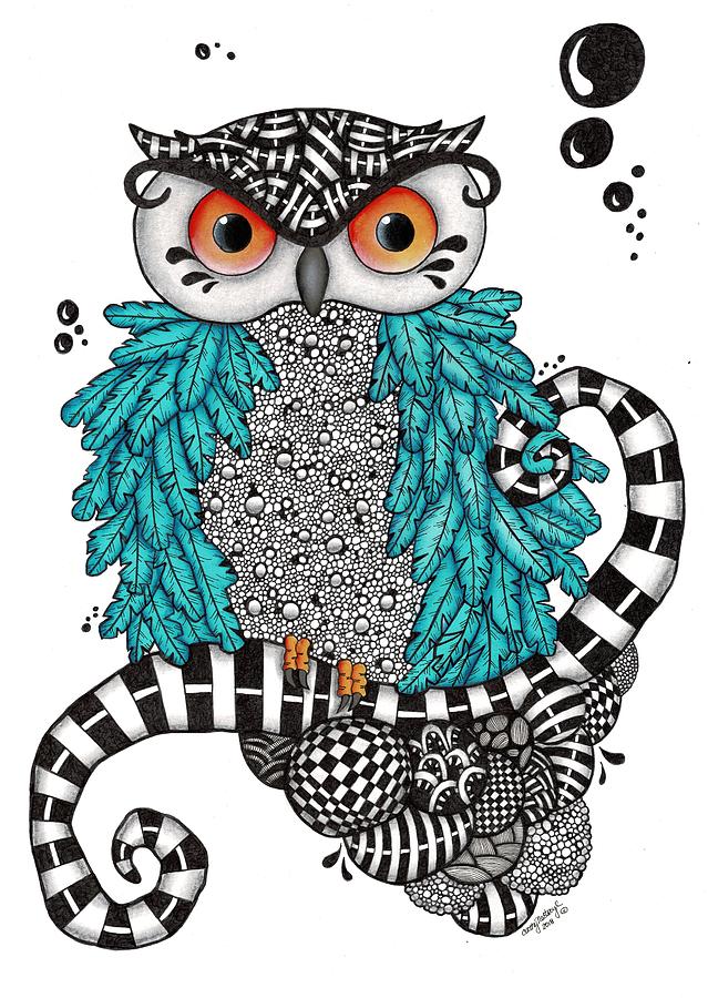 Owl Of Fantasy Drawing By Cathy Nestroyl Fine Art America