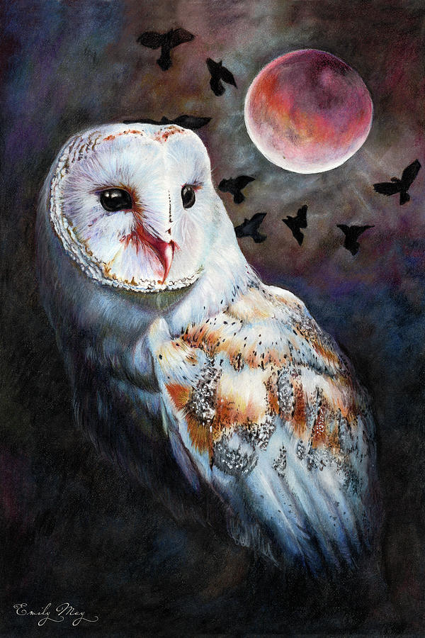 Owl Of The Bloodmoon Heart by Emily May Studio Arts Owl Of The Bloodmoon Heart by Emily May Studio Arts