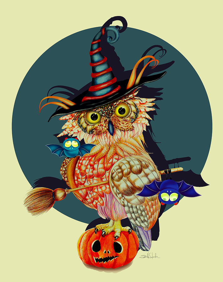 Owl Painting - Owl Scary by Isabel Salvador