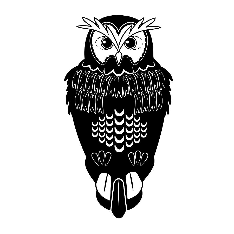 Owl Silhouette Digital Art by Ivan Florentino Ramirez