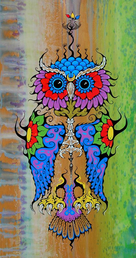 Owl Painting - Owl Spirit by John Benko Owl Painting - Owl Spirit by John Benko
