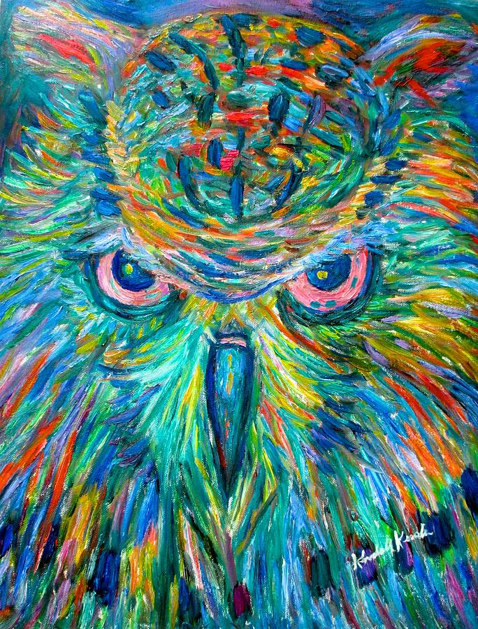 Owl Stare Painting by Kendall Kessler