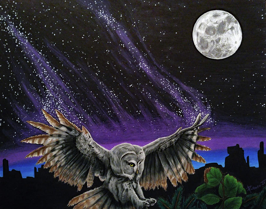 Owl Drawing - Owl by William Pullaro Jr