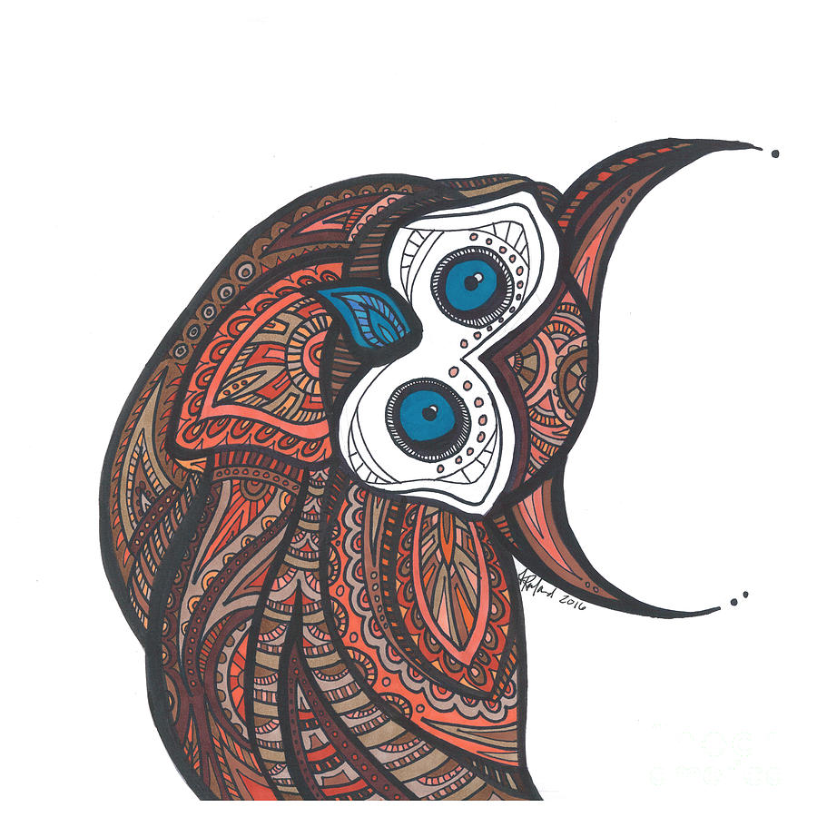 Abstract Drawing - Owlet by Allie Rowland