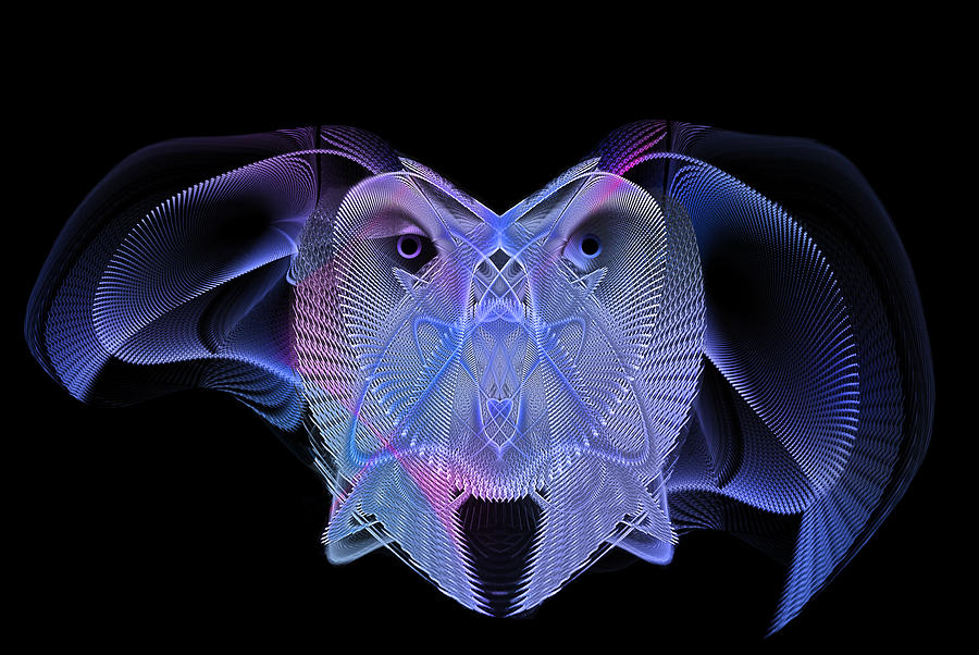 Digital Digital Art - Owleus Barneous Abstractacus by Andy Young Digital Digital Art - Owleus Barneous Abstractacus by Andy Young