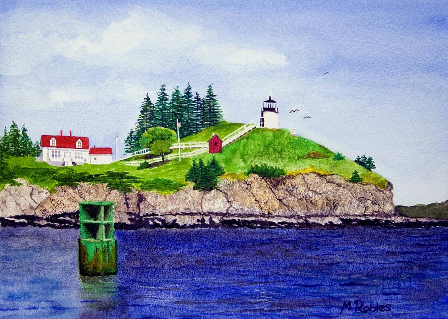 Owls Head Lighthouse Painting by Mike Robles