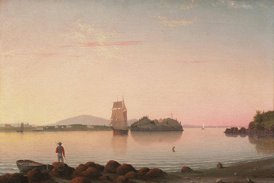 Owls Head Penobscot Bay Maine by Fitz Henry Lane 1862 Painting by Fitz Henry Lane
