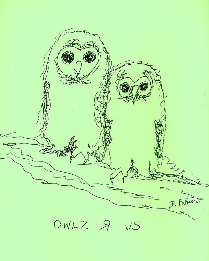 Owlz R Us Drawing by Denise F Fulmer