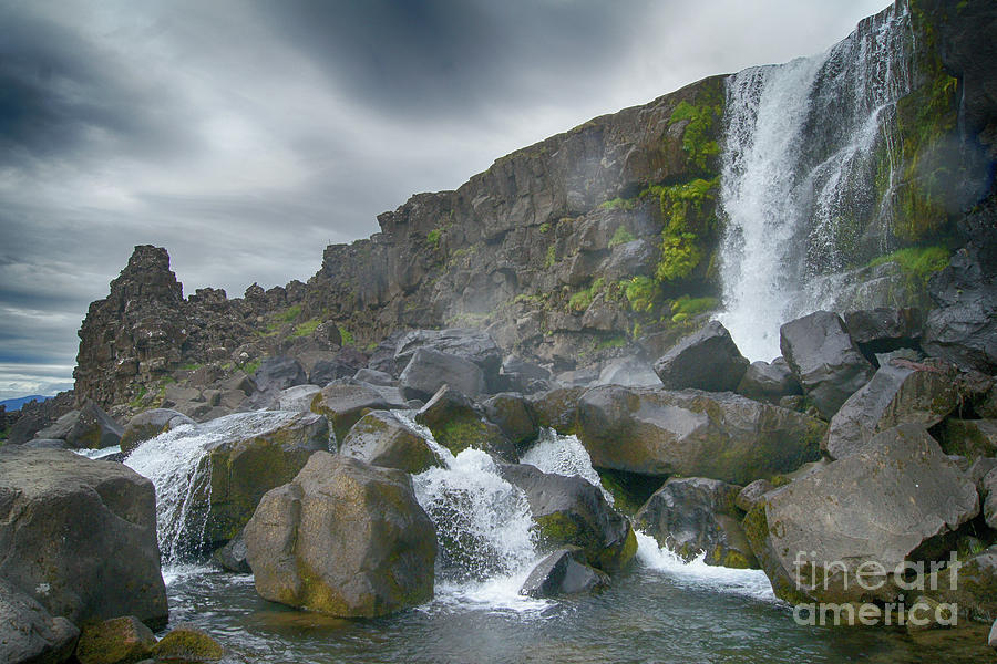 Nature Photograph - Oxarafoss Iceland 4 by Rudi Prott