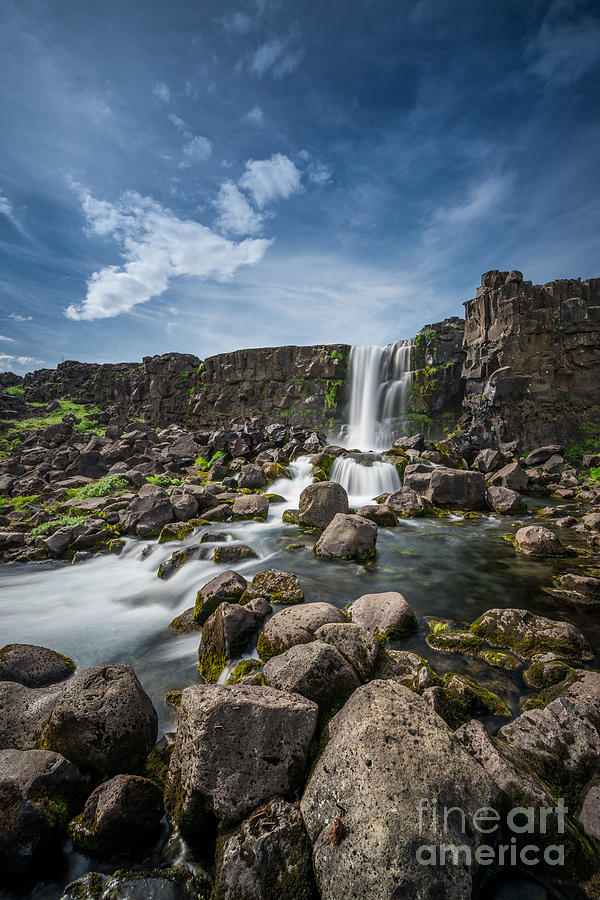 Oxararfoss Waterfall in Iceland Photograph by Michael Ver Sprill