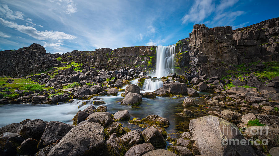 Oxararfoss Waterfall  Photograph by Michael Ver Sprill