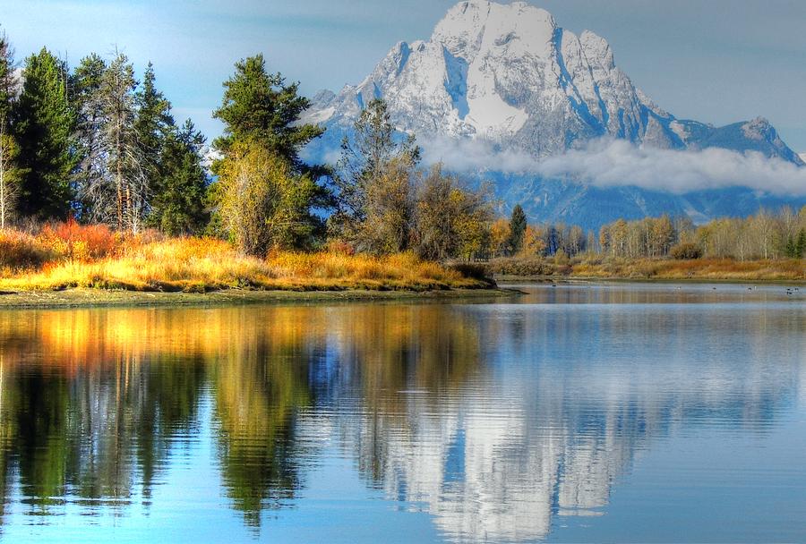 Mountain Photograph - Oxbow Bend  by Charlotte Schafer
