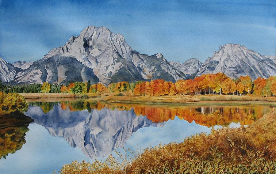 Mountain Painting - Oxbow Bend in the Grand Tetons by Sharon Farber