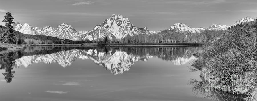 Oxbow Bend Morning Black And White Photograph by Adam Jewell