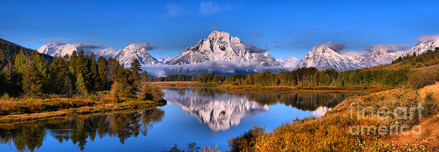 Oxbow Bend Morning Panorama Photograph by Adam Jewell