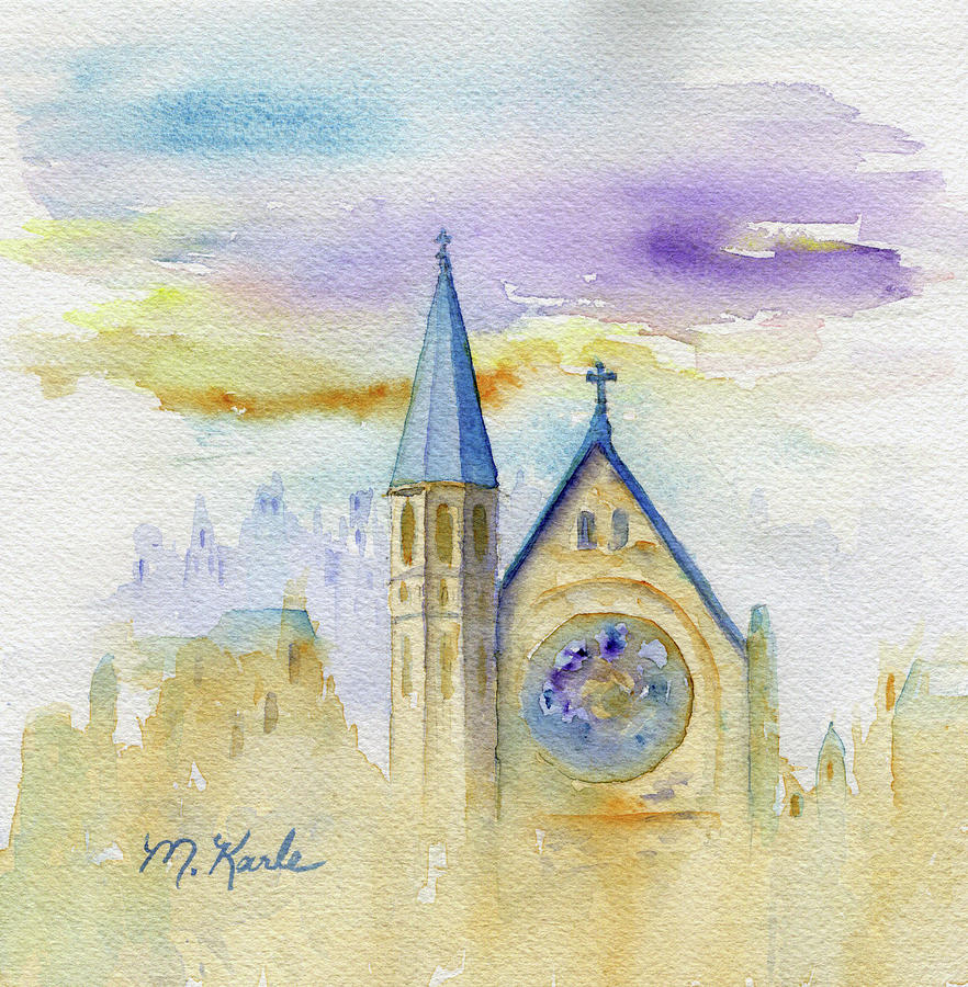 Oxford Church Painting by Marsha Karle