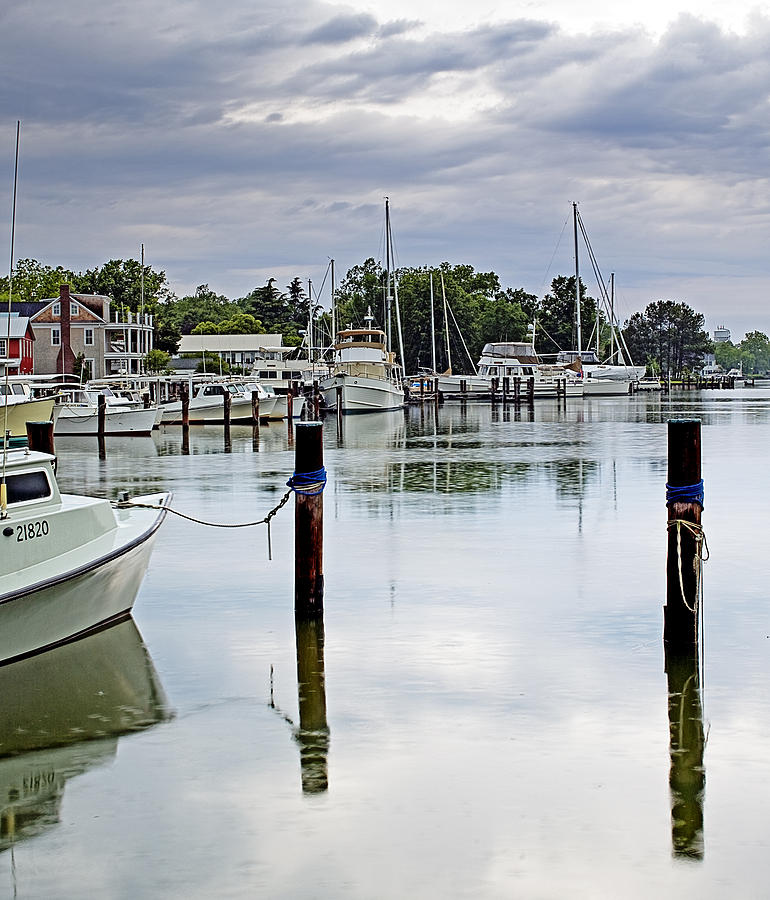 Boat Photograph - Oxford CIty Dock Eastern Shore of Maryland by Brendan Reals