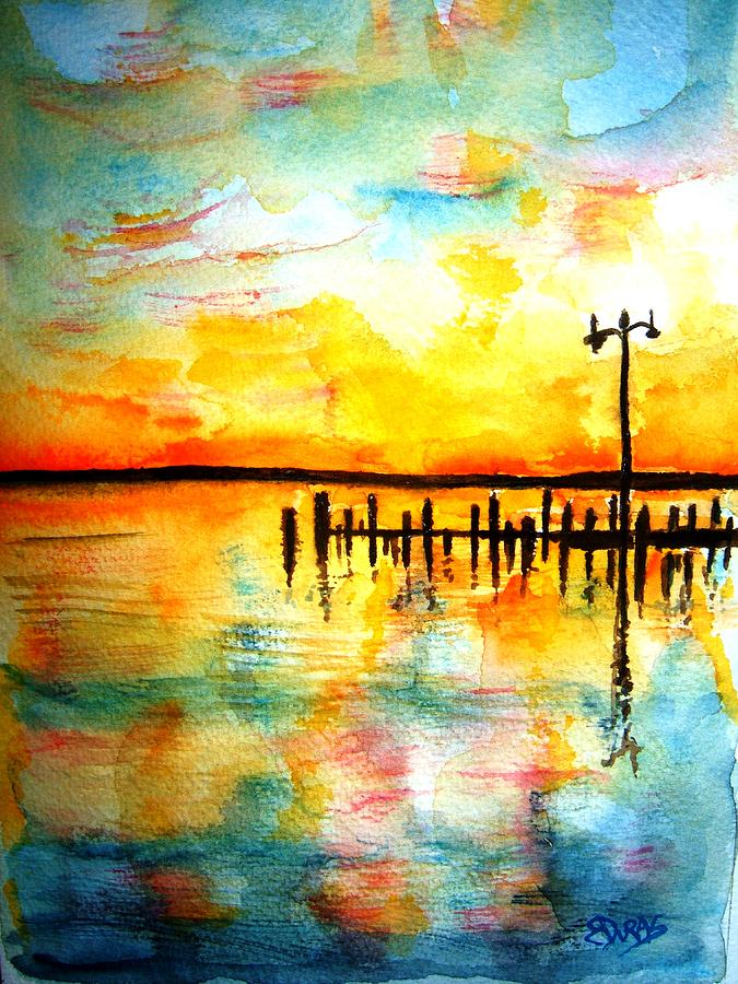 Oxford Sunset Painting by Elaine Duras