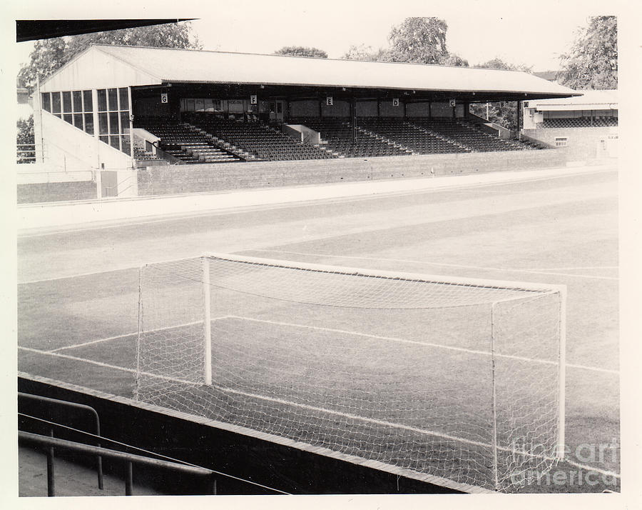 Oxford United - Manor Ground - Beech Road Stand 1 - BW - 1969 Photograph by Legendary Football Grounds