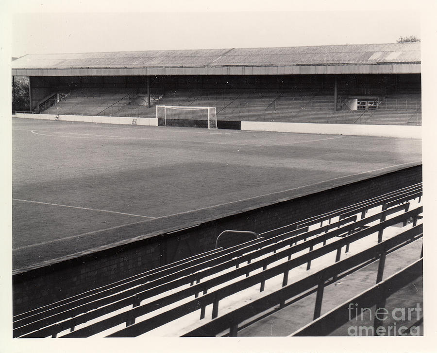 Oxford United - Manor Ground - London Road Stand 1 - BW - 1969 Photograph by Legendary Football Grounds