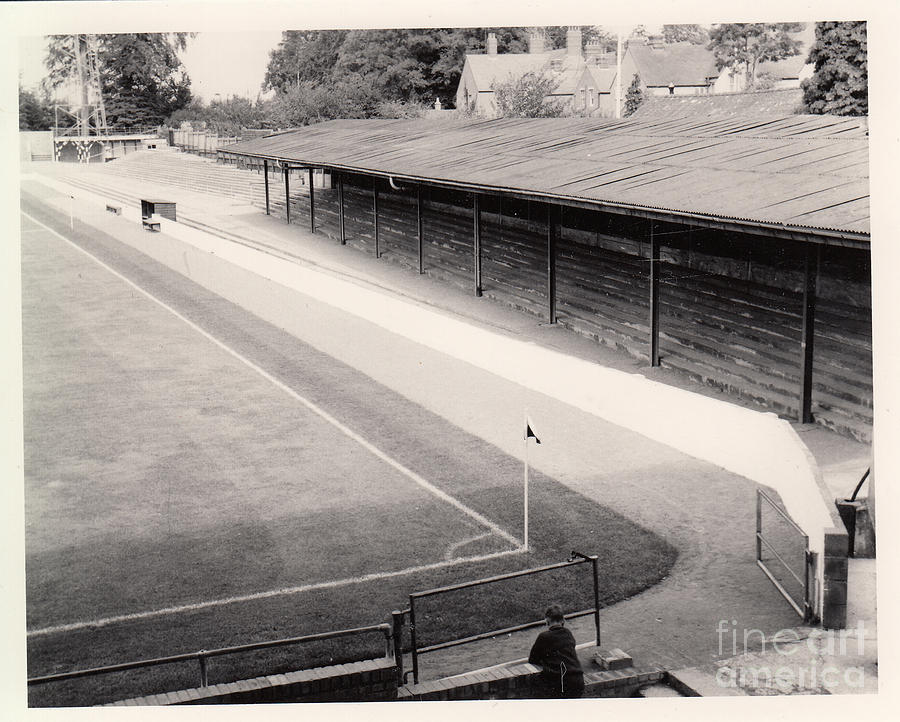 Oxford United - Manor Ground - Osler Road Stand 1 - BW - 1969 Photograph by Legendary Football Grounds