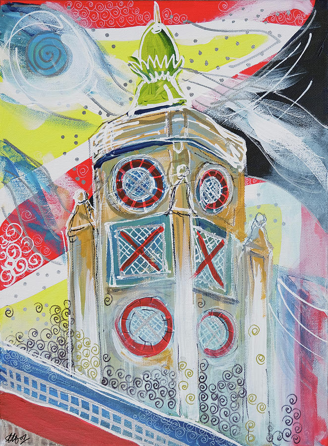 Oxo Tower II Painting by Laura Hol Art