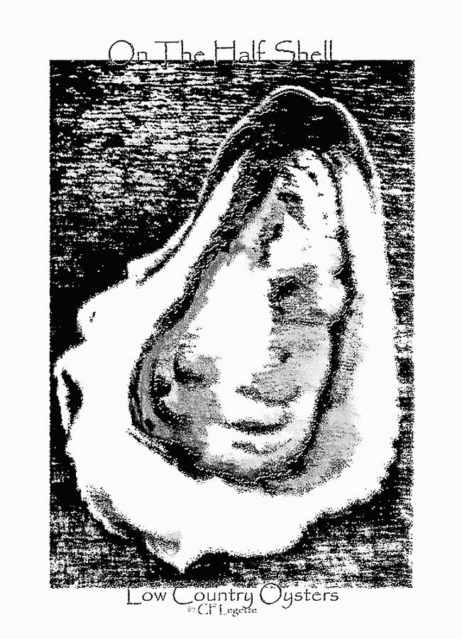 Oyster On The Half Shell Drawing by C F Legette