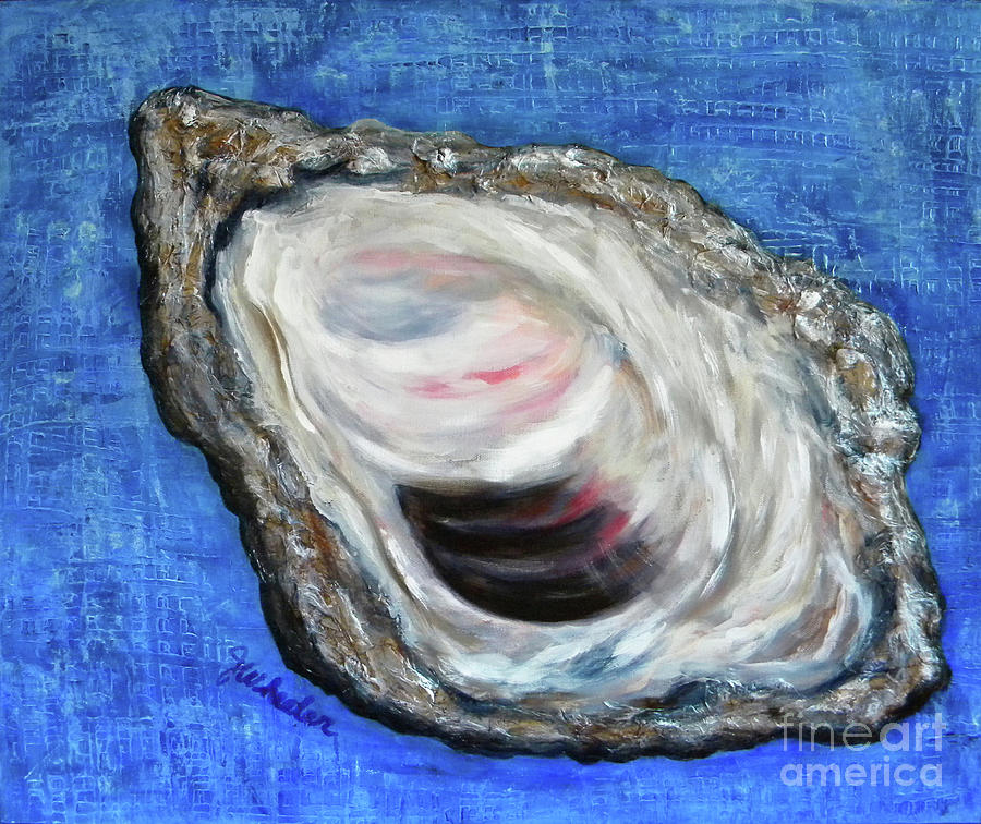 Oyster Shell Study #2 Painting by JoAnn Wheeler