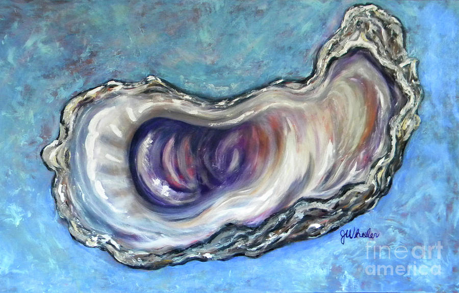 Oyster Shell 3 Painting by JoAnn Wheeler