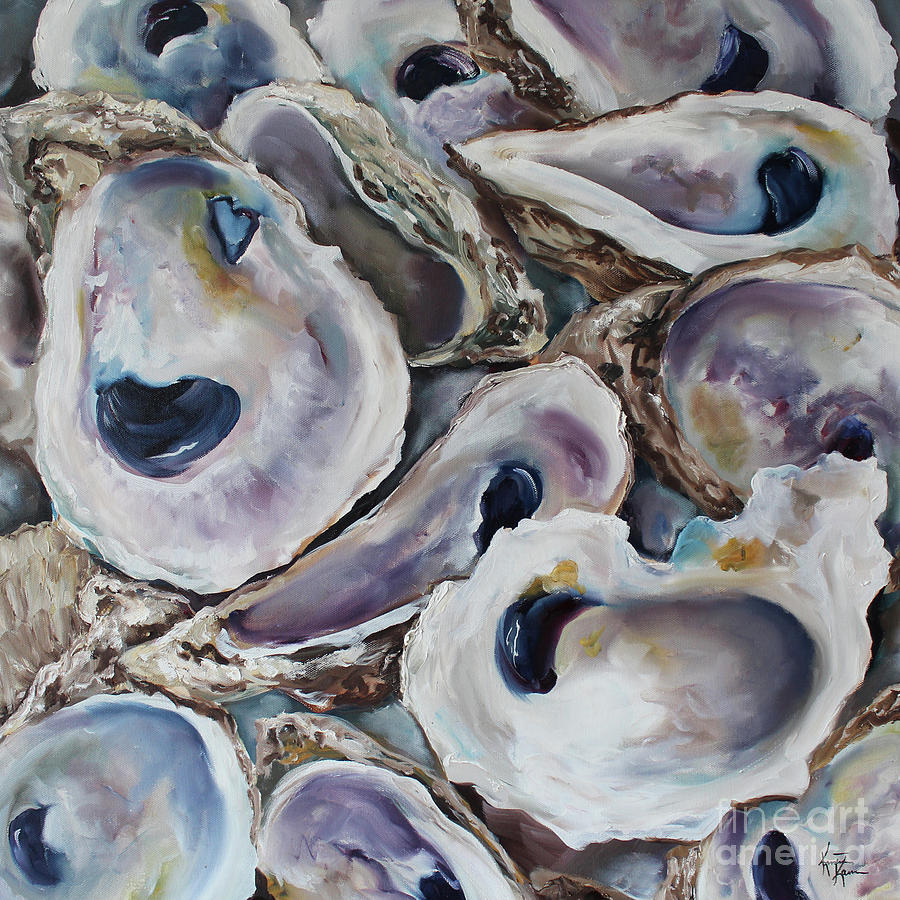 Oysters Painting - Oyster Shells by Kristine Kainer