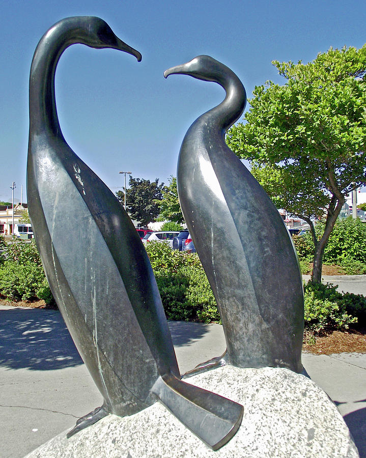 Oystercatchers Sculpture on Port Angeles Waterfront, Washington Photograph by Ruth Hager