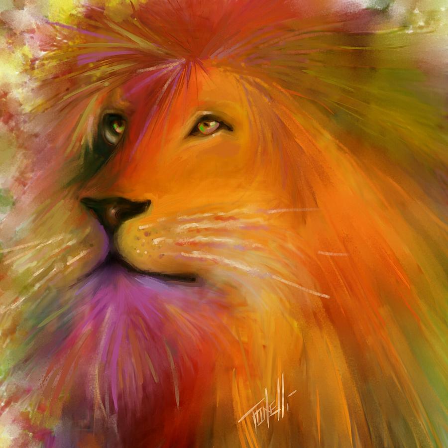 Oz Lion Mixed Media by Mark Tonelli