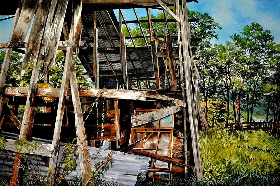 Ozark Barn Painting by Robert W Cook