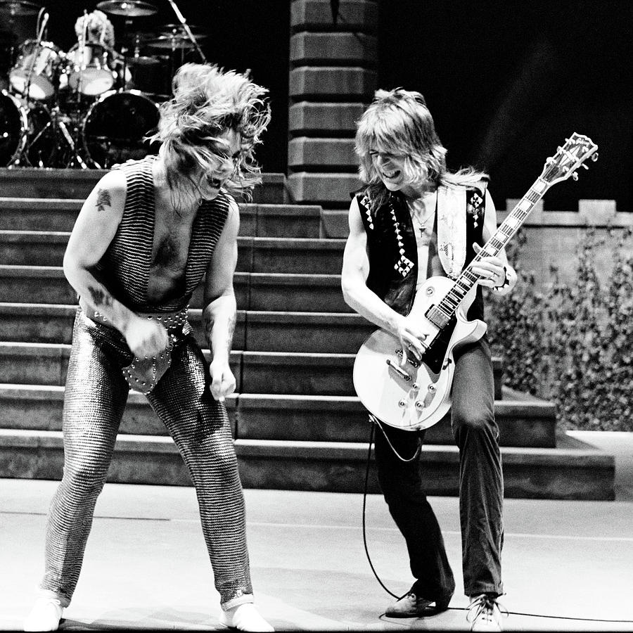 Ozzy Osbourne and Randy Rhoads 1981 - square Photograph by Chris Walter